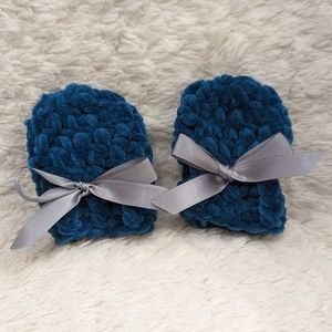 Handmade Velvet Baby Mitts (newborn)
